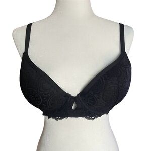 Aerie black lace push up bra 34DD